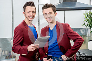 two brothers working at a restaurant